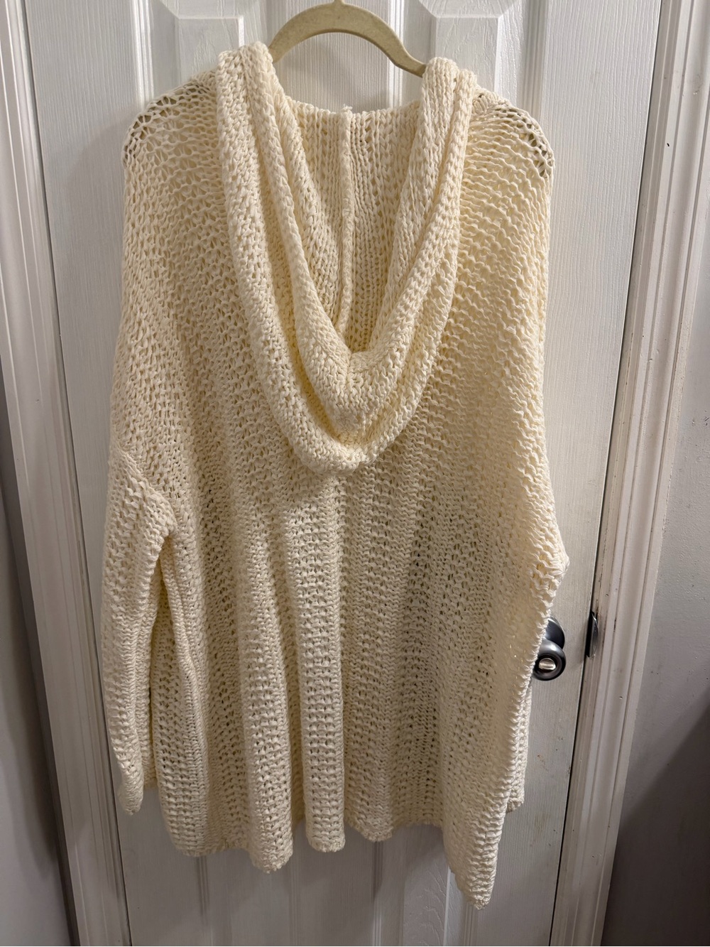 The Morgan Factory Upcycled Open-Front Hooded Sweater w/Vintage Fabric Panels - Picture 5 of 6